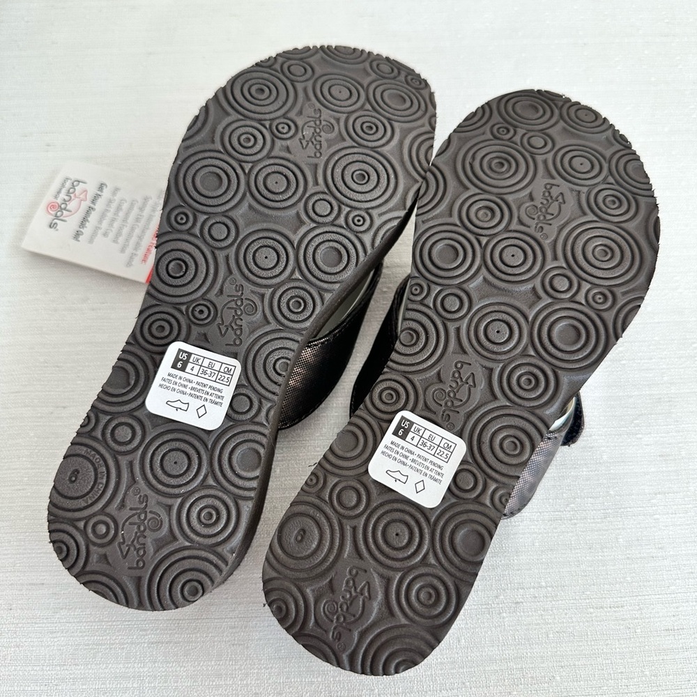 New Bandals Runway Brown Flip Flop Wedge Sandals Women’s 6 - Picture 8 of 10